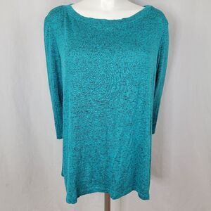 Travel‎ Elements Teal Heathered Lightweight Popover Sweater Size XL
